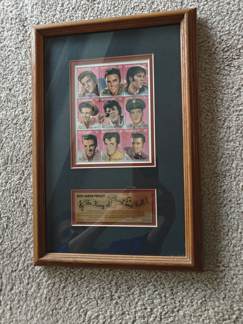 Framed Oak Photo Mat Art - Black and Brown
